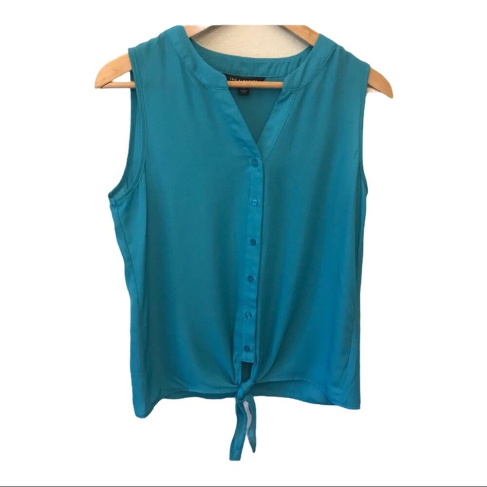 Zac & Rachel Teal  Sleeveless Blouse Top Small
